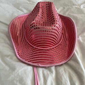 Pink sequin light up Cowboy Hat